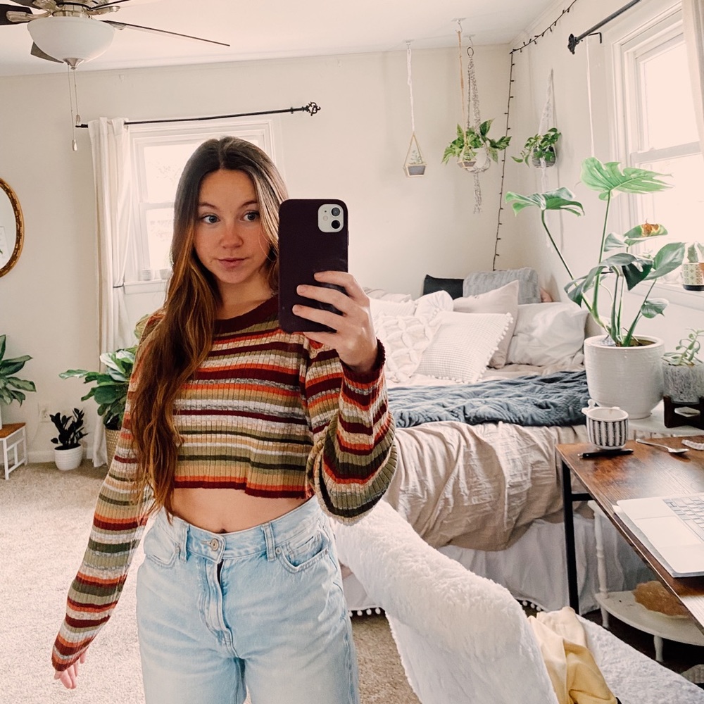 Stripped cropped long sleeve